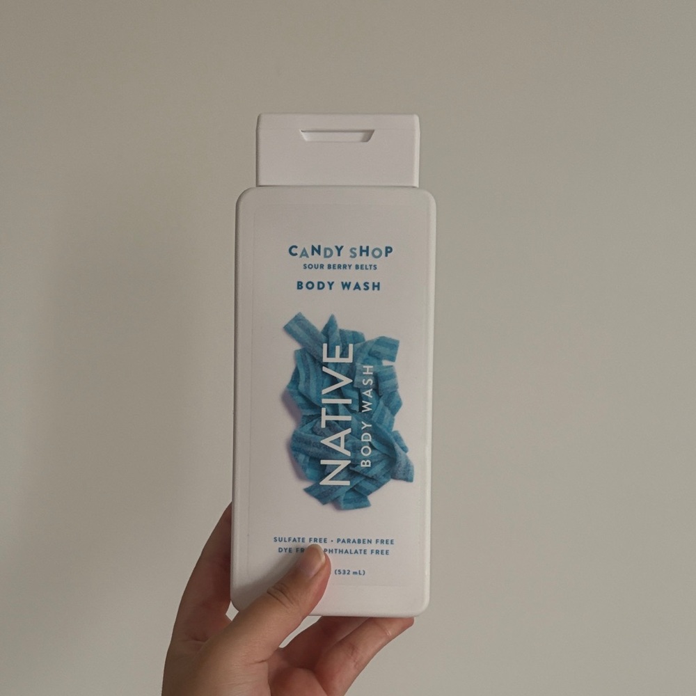 BNWOT Native Candy Shop Body Wash - Blue raspberry sour belts
